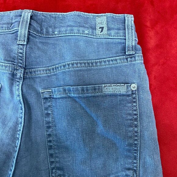 7 For All Mankind Womens Skinny Jeans Size 26 Gray Denim Pants Mid Rise 29” IS - Picture 12 of 14